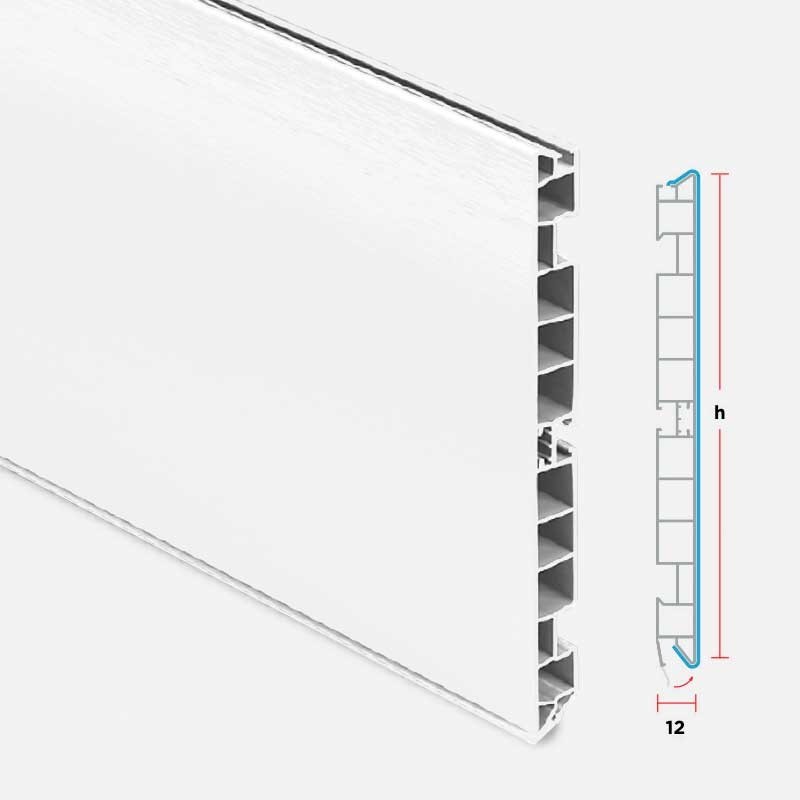 Plinthe en PVC Blanc H: 15cm L: 4 Mètre